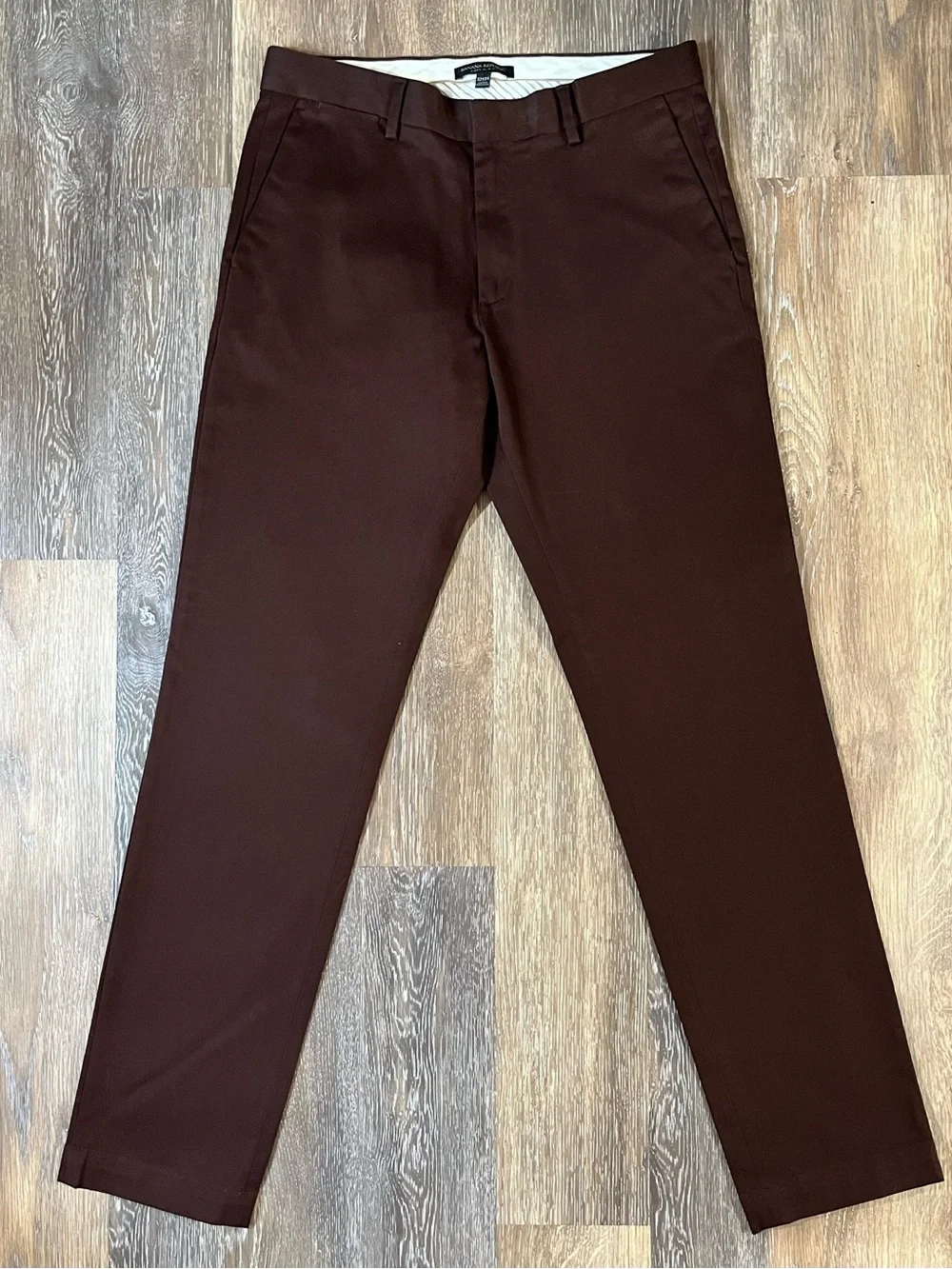 Banana Republic Men's Dark Maroon/ Brown Aiden Slim Fit Chinos